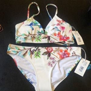 Johnny Was New swimsuit floral pattern cute rare